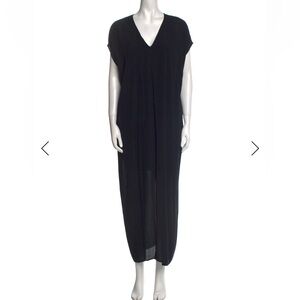 Helmut Lang V Neck Black Long Dress